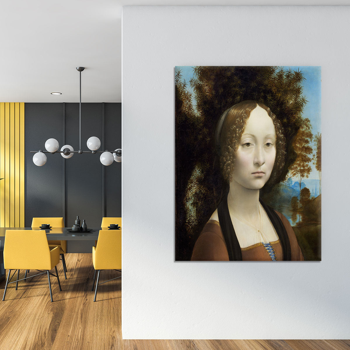 Portrait of Ginevra de Benci by Da Vinci Canvas Print or Poster - Canvas Art Rocks - 4