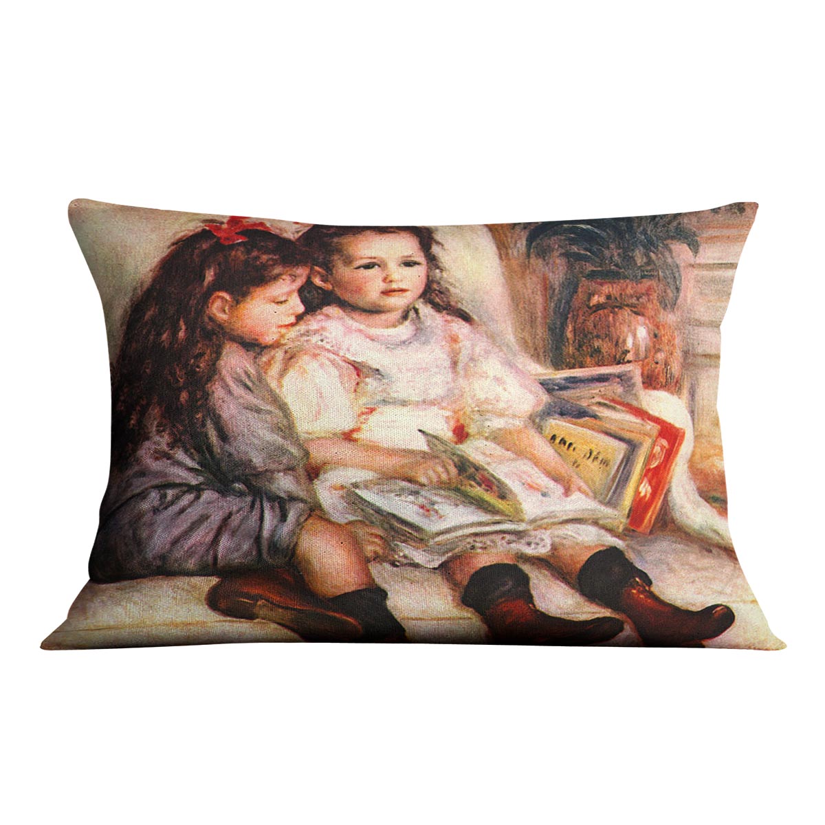 Portrait of Jean and Genevieve Caillebotte by Renoir Cushion