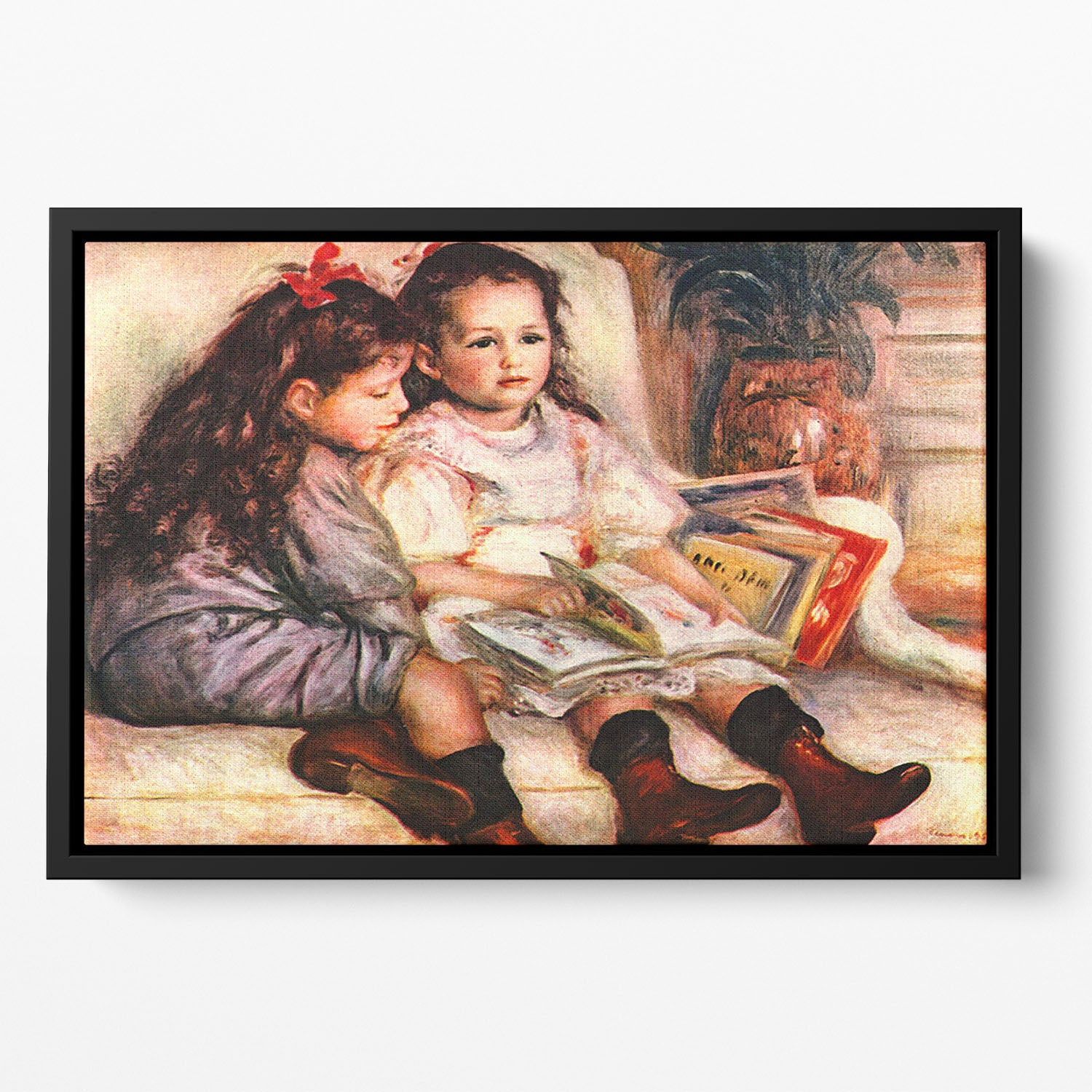 Portrait of Jean and Genevieve Caillebotte by Renoir Floating Framed Canvas