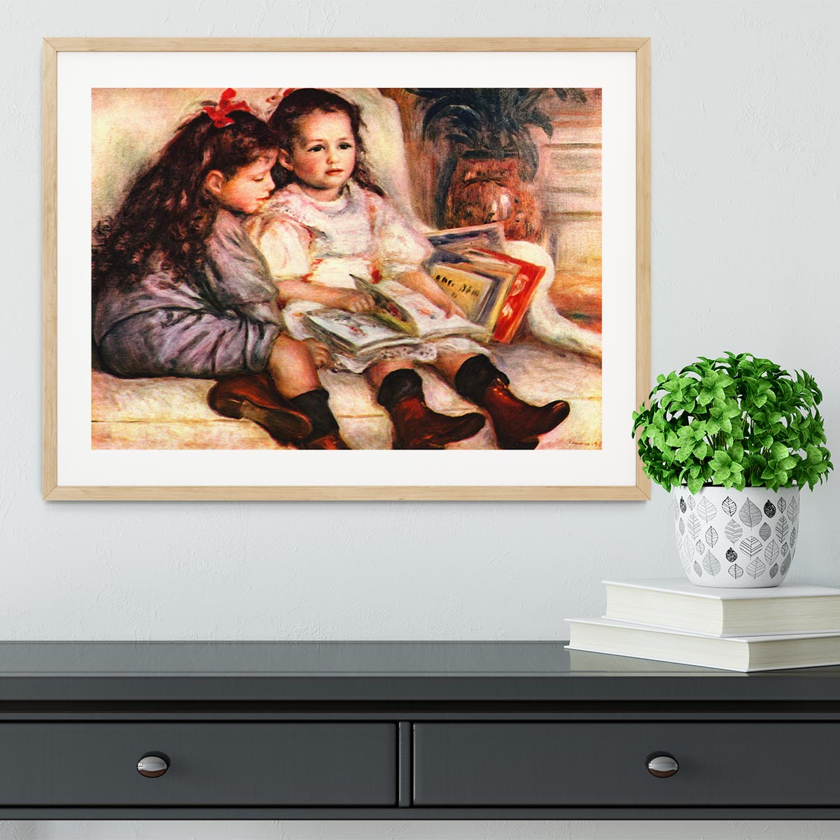 Portrait of Jean and Genevieve Caillebotte by Renoir Framed Print - Canvas Art Rocks - 3