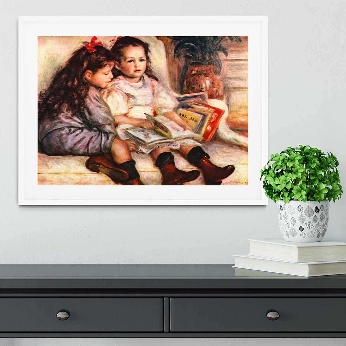 Portrait of Jean and Genevieve Caillebotte by Renoir Framed Print - Canvas Art Rocks - 5