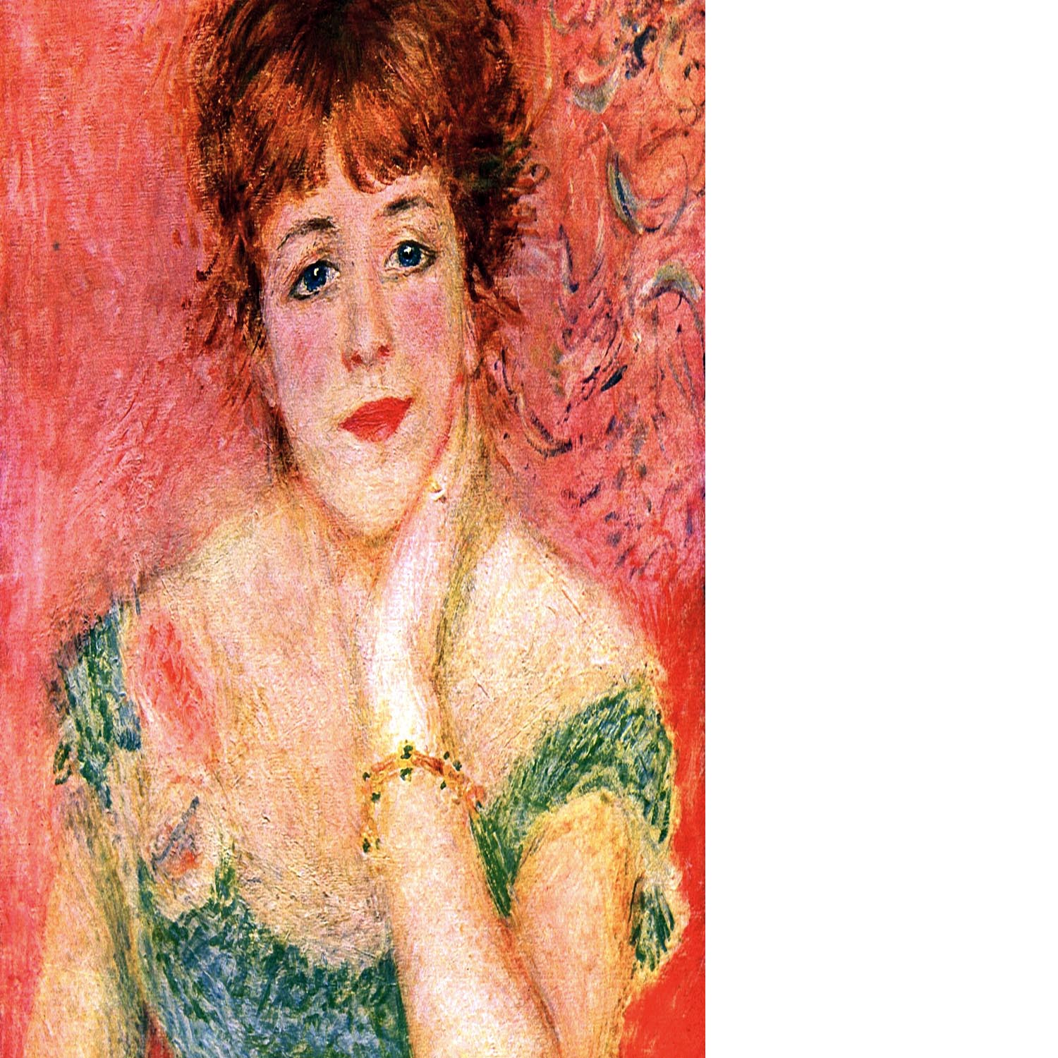 Portrait of Jeanne Samary by Renoir Floating Framed Canvas