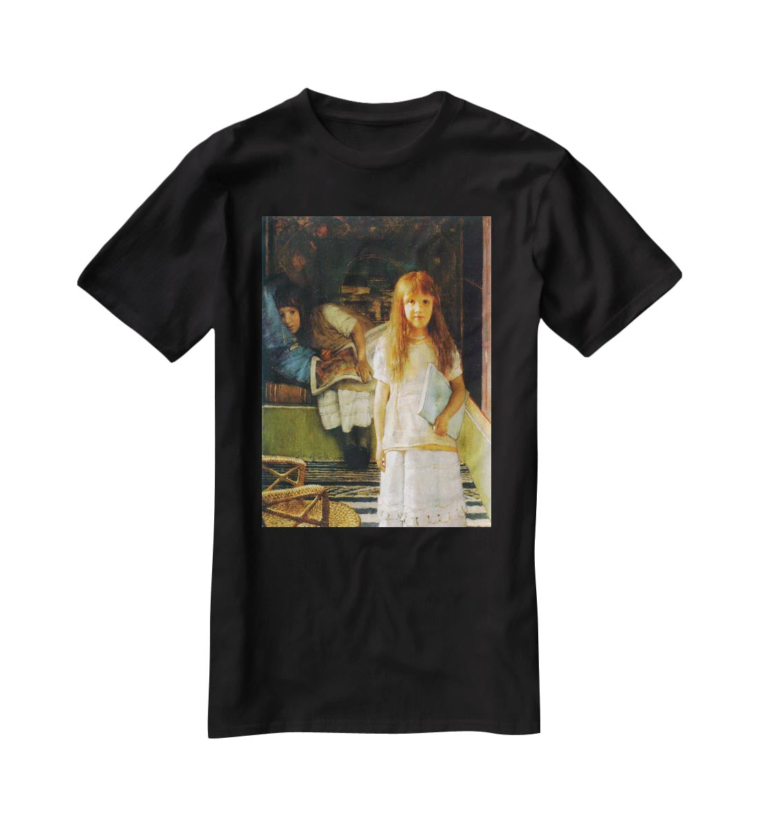 Portrait of Laurense and Anna Alma Tadema as a child by Alma Tadema T-Shirt - Canvas Art Rocks - 1