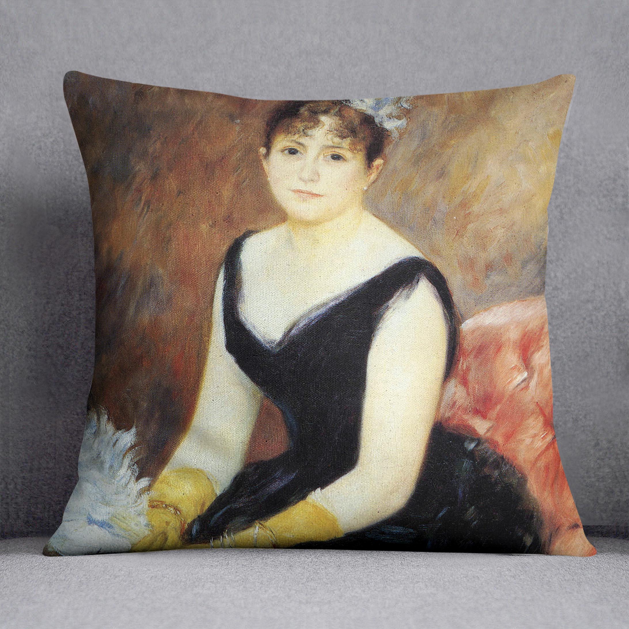 Portrait of Madame Clapisson by Renoir Cushion