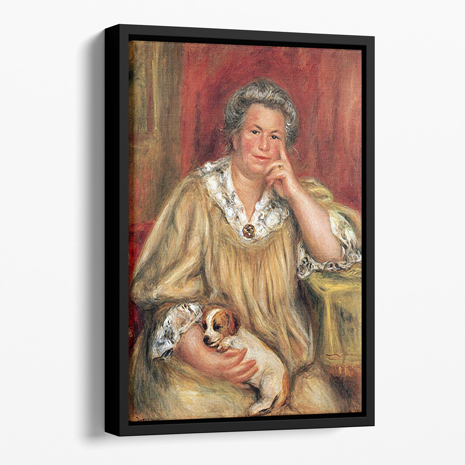 Portrait of Madame Renoir with Bob by Renoir Floating Framed Canvas
