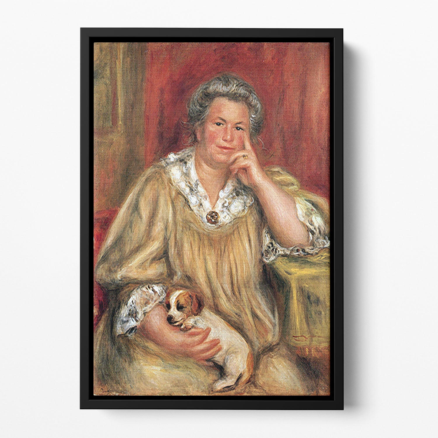 Portrait of Madame Renoir with Bob by Renoir Floating Framed Canvas
