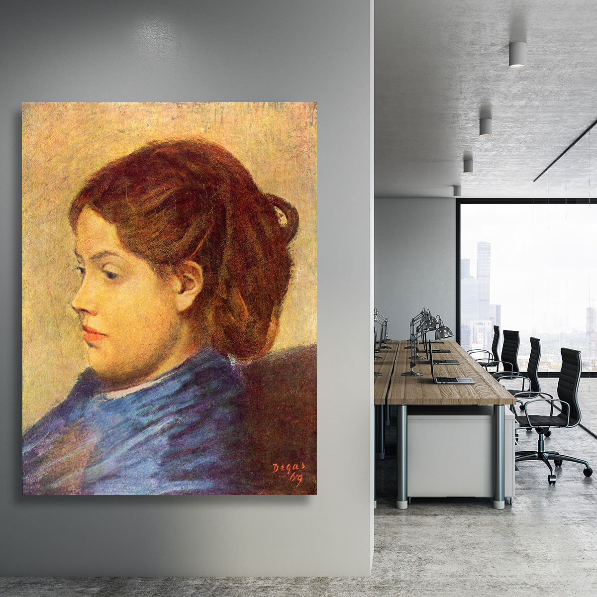 Portrait of Mademoiselle Dobigny by Degas Canvas Print or Poster - Canvas Art Rocks - 3