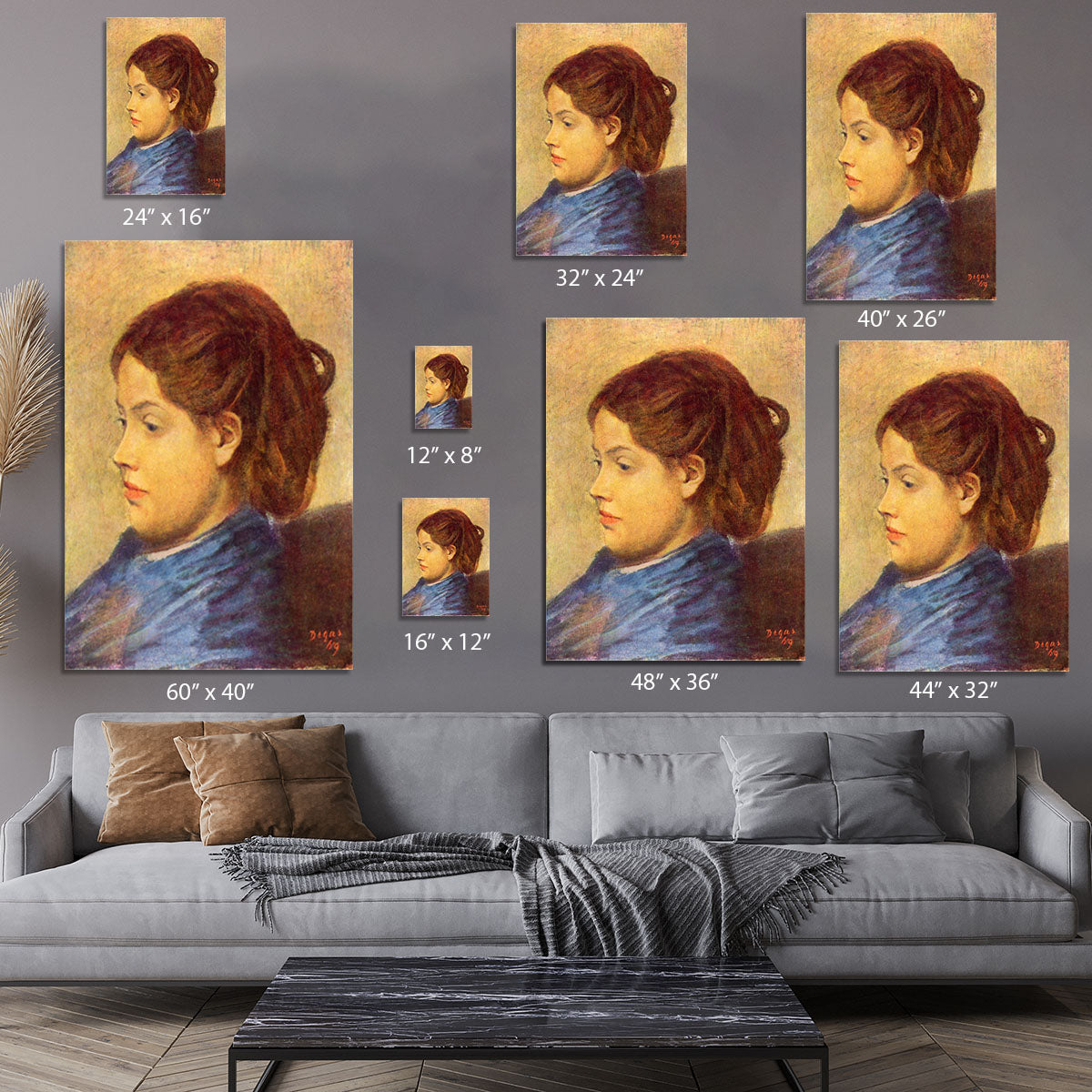 Portrait of Mademoiselle Dobigny by Degas Canvas Print or Poster - Canvas Art Rocks - 7
