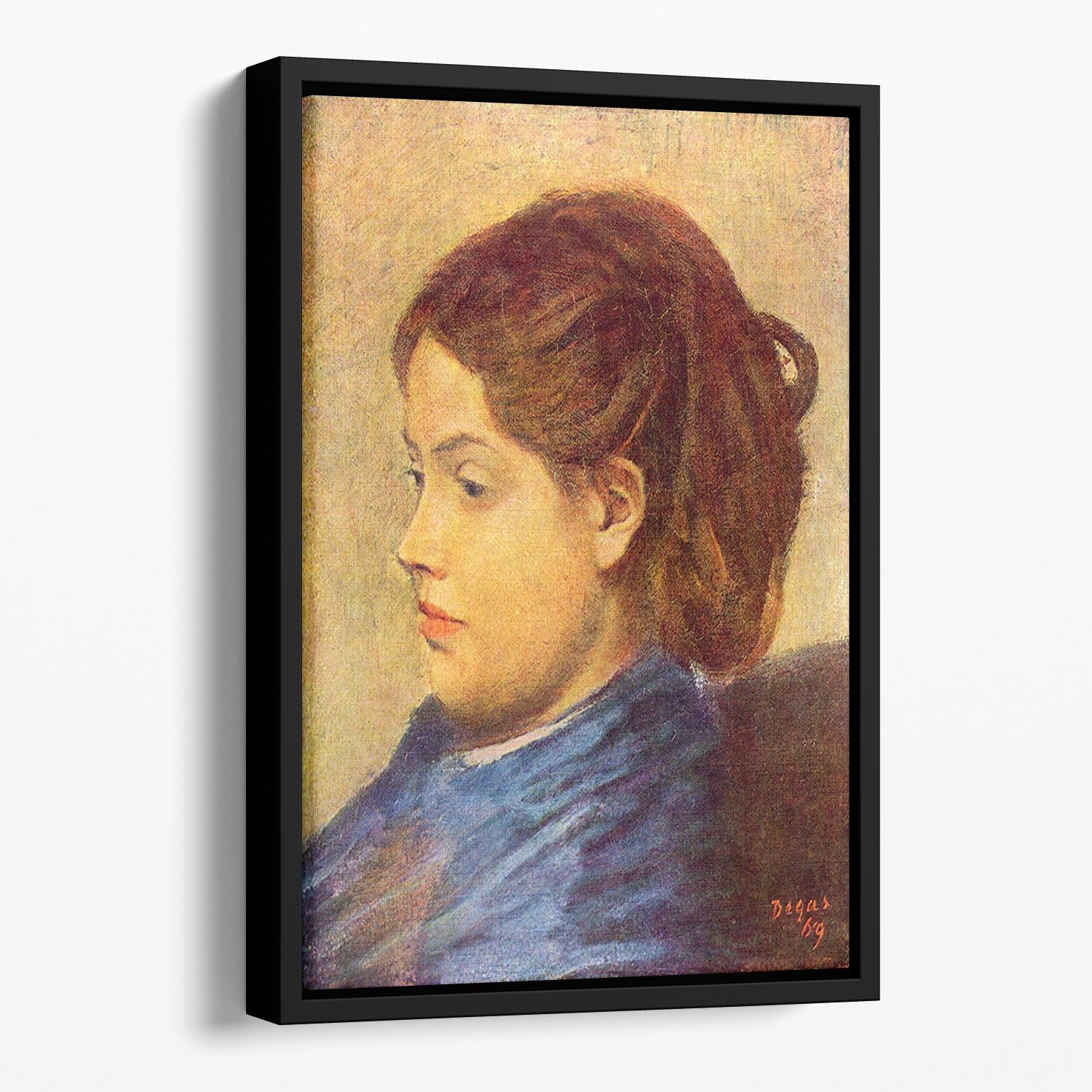 Portrait of Mademoiselle Dobigny by Degas Floating Framed Canvas