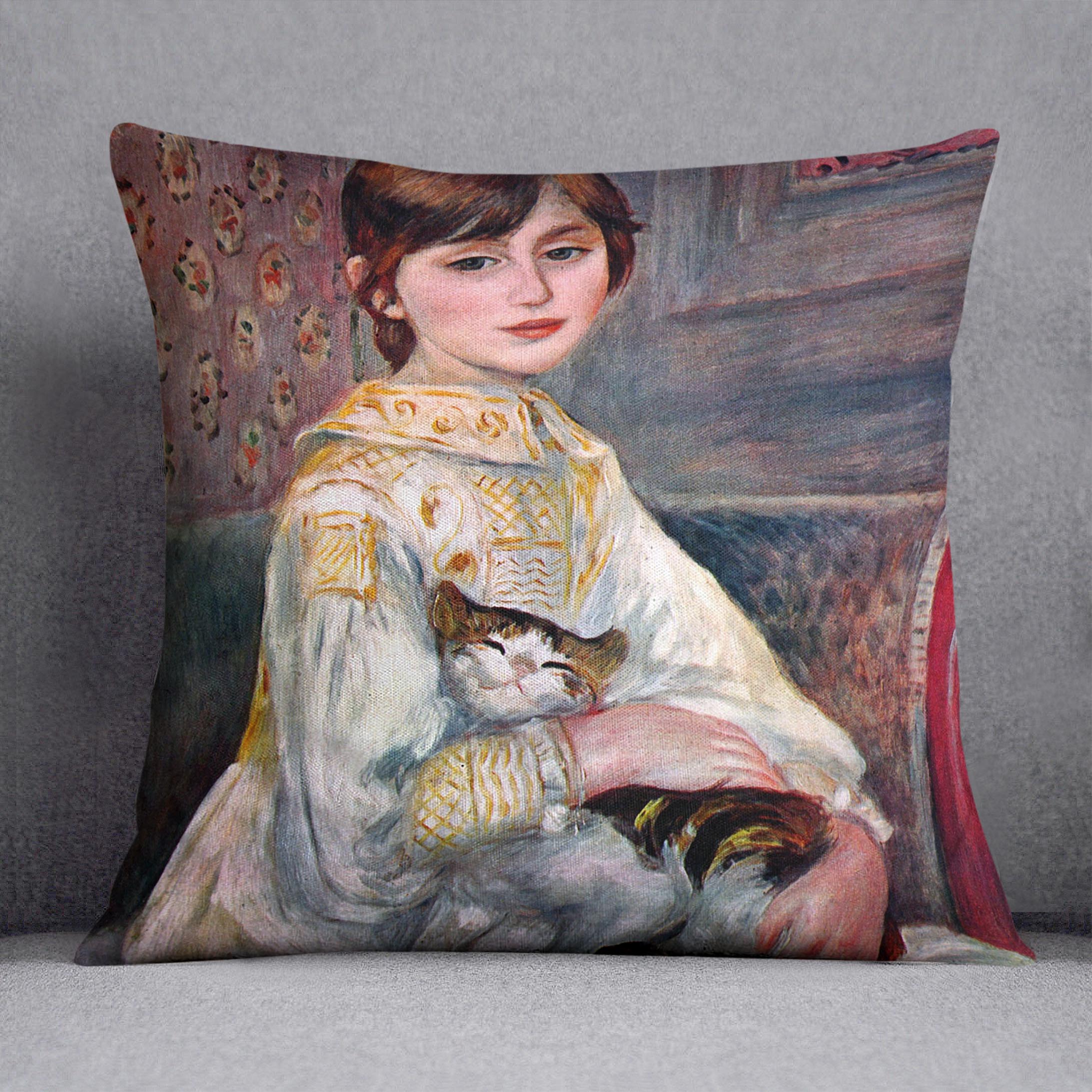 Portrait of Mademoiselle Julie Manet by Renoir Cushion