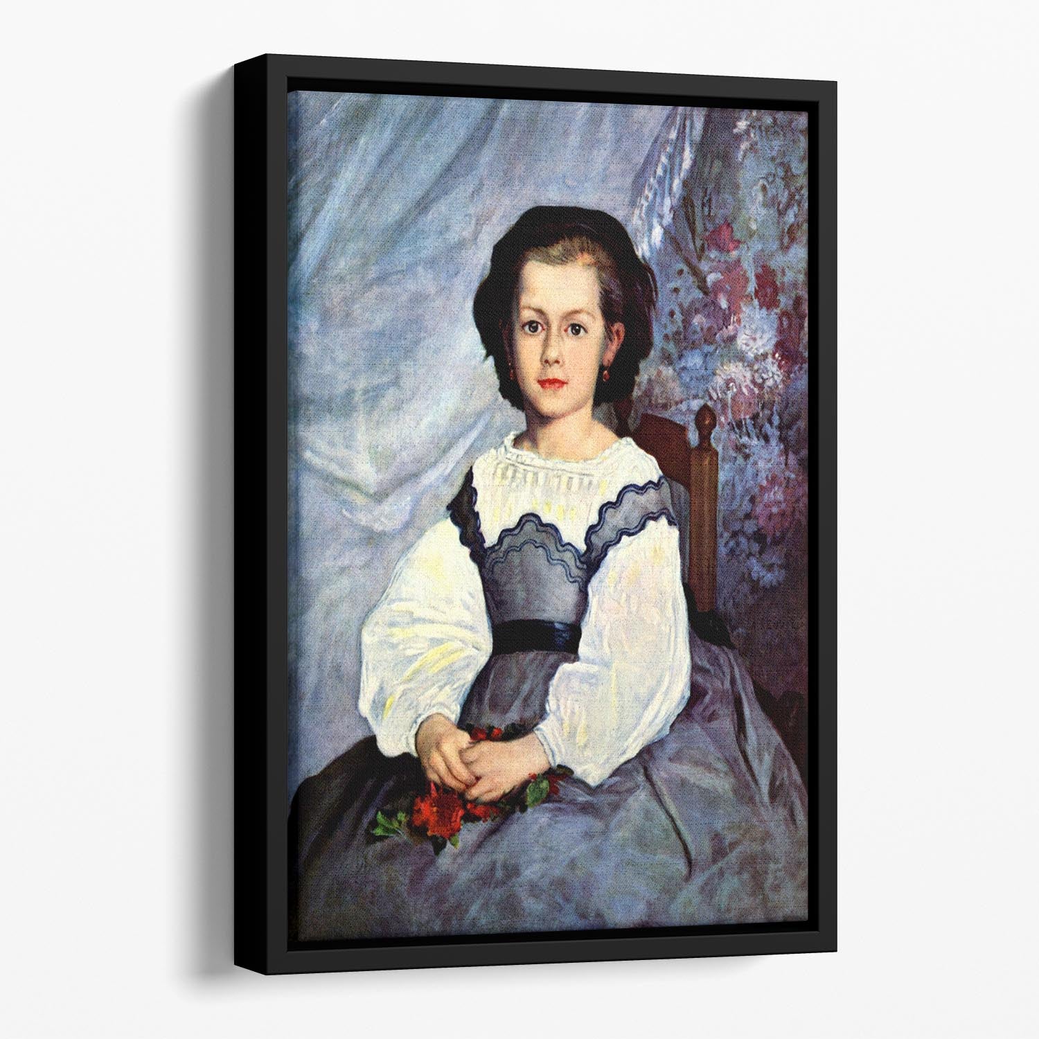 Portrait of Mademoiselle Romaine Lancaux by Renoir Floating Framed Canvas