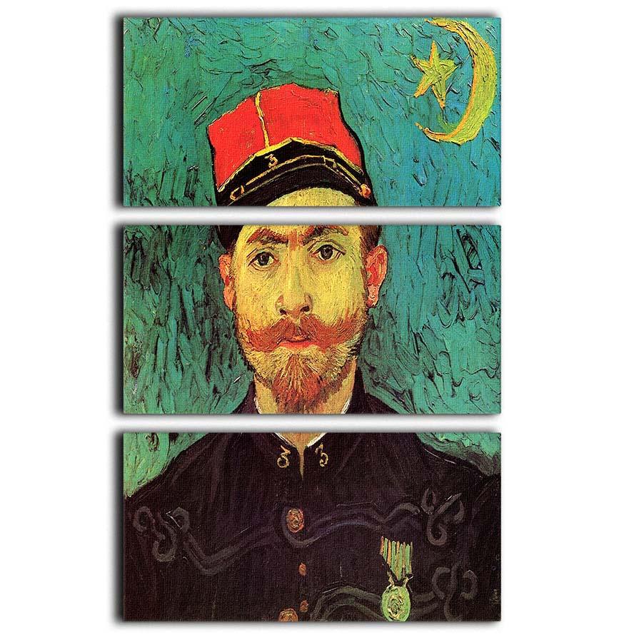 Portrait of Milliet Second Lieutenant of the Zouaves by Van Gogh 3 Split Panel Canvas Print - Canvas Art Rocks - 1