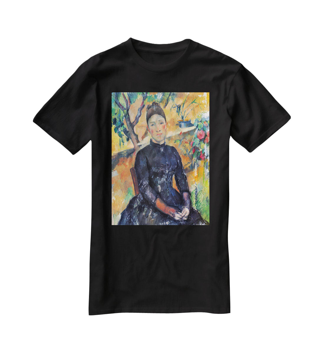 Portrait of Mme CÇzanne in the greenhouse by Cezanne T-Shirt - Canvas Art Rocks - 1