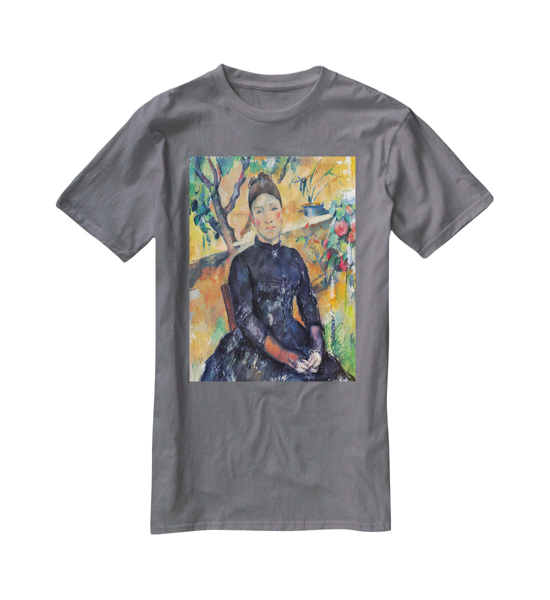 Portrait of Mme CÇzanne in the greenhouse by Cezanne T-Shirt - Canvas Art Rocks - 3