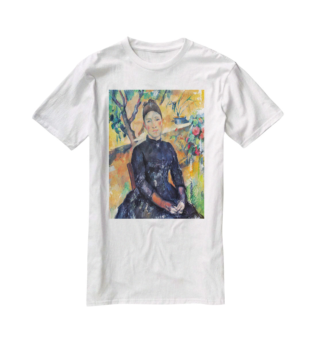 Portrait of Mme CÇzanne in the greenhouse by Cezanne T-Shirt - Canvas Art Rocks - 5