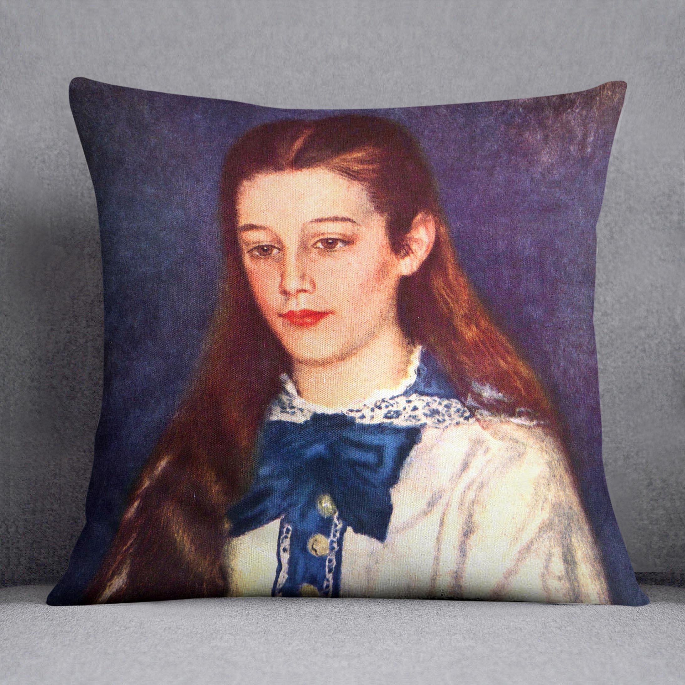 Portrait of Therese Berard by Renoir Cushion