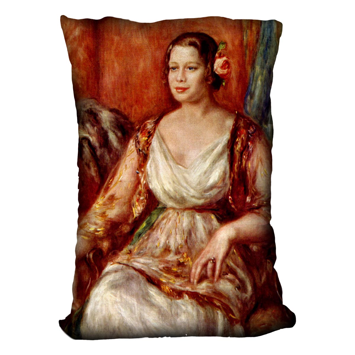 Portrait of Tilla Durieux by Renoir Cushion