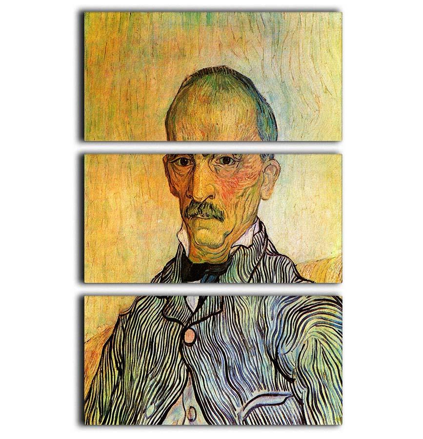 Portrait of Trabuc an Attendant at Saint-Paul Hospital by Van Gogh 3 Split Panel Canvas Print - Canvas Art Rocks - 1