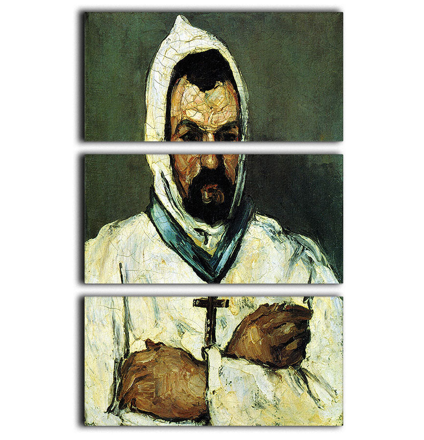 Portrait of Uncle Dominique as a monk by Cezanne 3 Split Panel Canvas Print - Canvas Art Rocks - 1