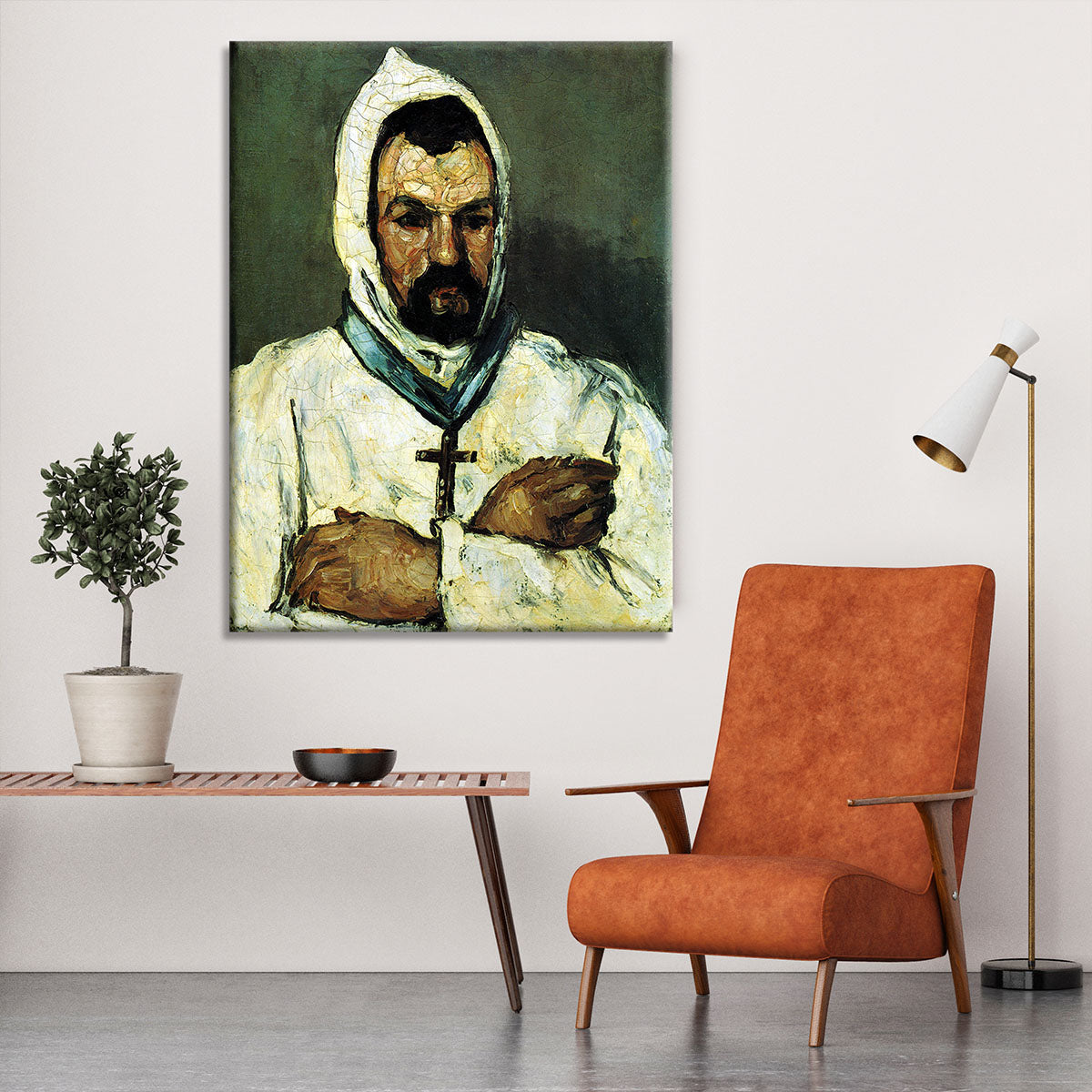 Portrait of Uncle Dominique as a monk by Cezanne Canvas Print or Poster - Canvas Art Rocks - 6