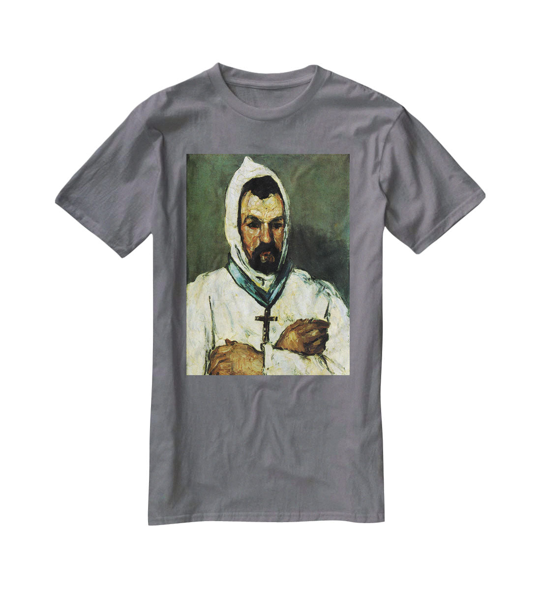 Portrait of Uncle Dominique as a monk by Cezanne T-Shirt - Canvas Art Rocks - 3