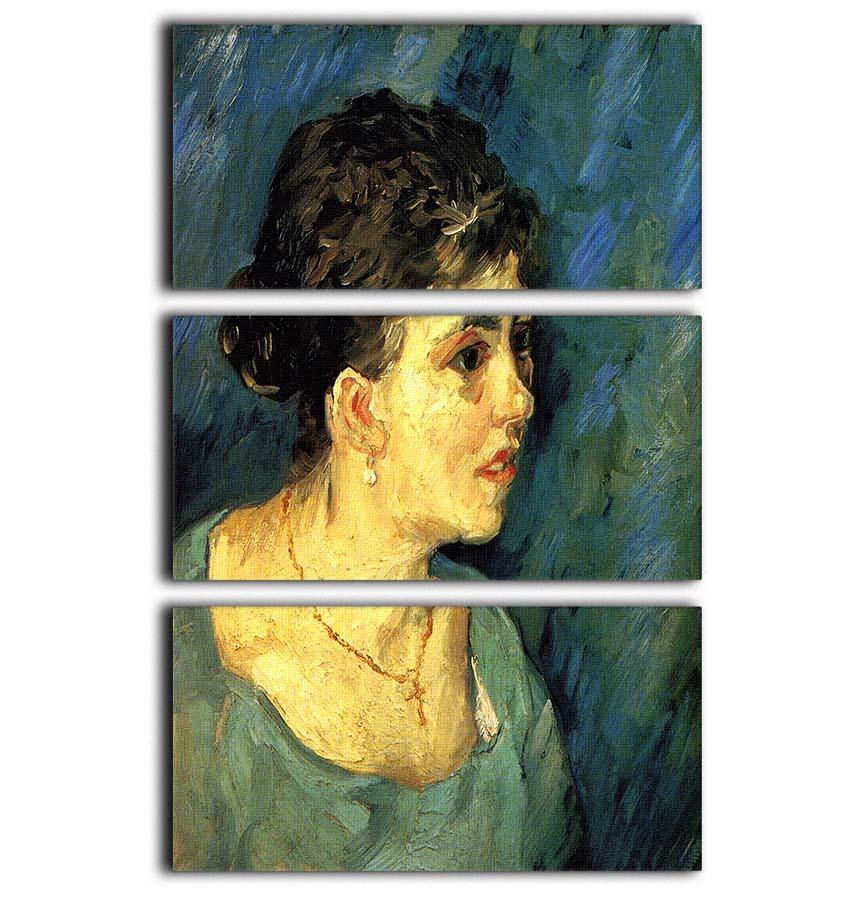Portrait of Woman in Blue by Van Gogh 3 Split Panel Canvas Print - Canvas Art Rocks - 1
