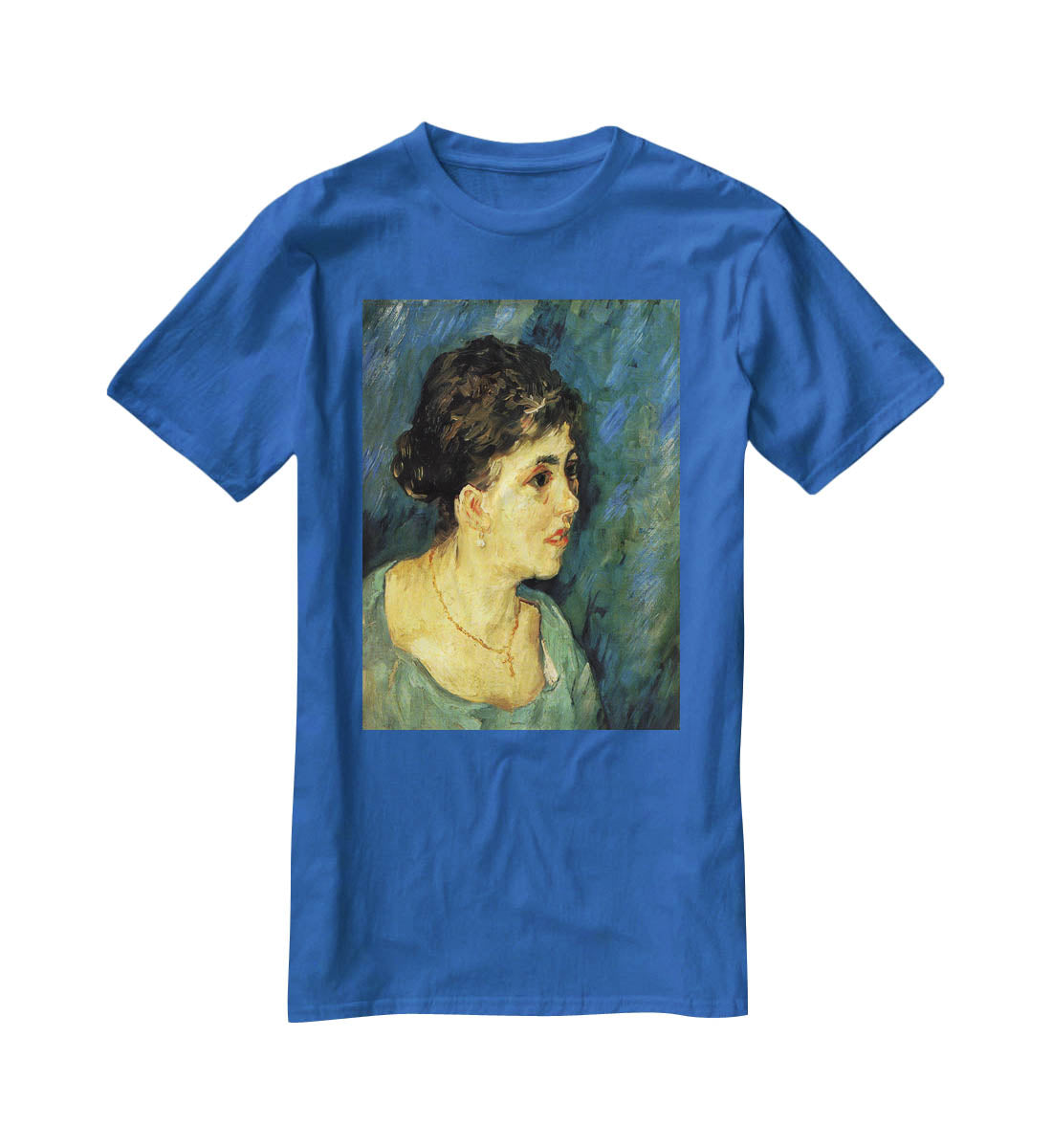 Portrait of Woman in Blue by Van Gogh T-Shirt - Canvas Art Rocks - 2