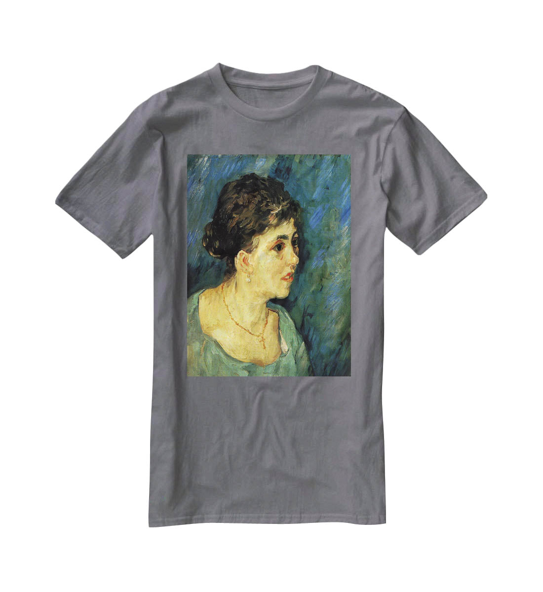 Portrait of Woman in Blue by Van Gogh T-Shirt - Canvas Art Rocks - 3