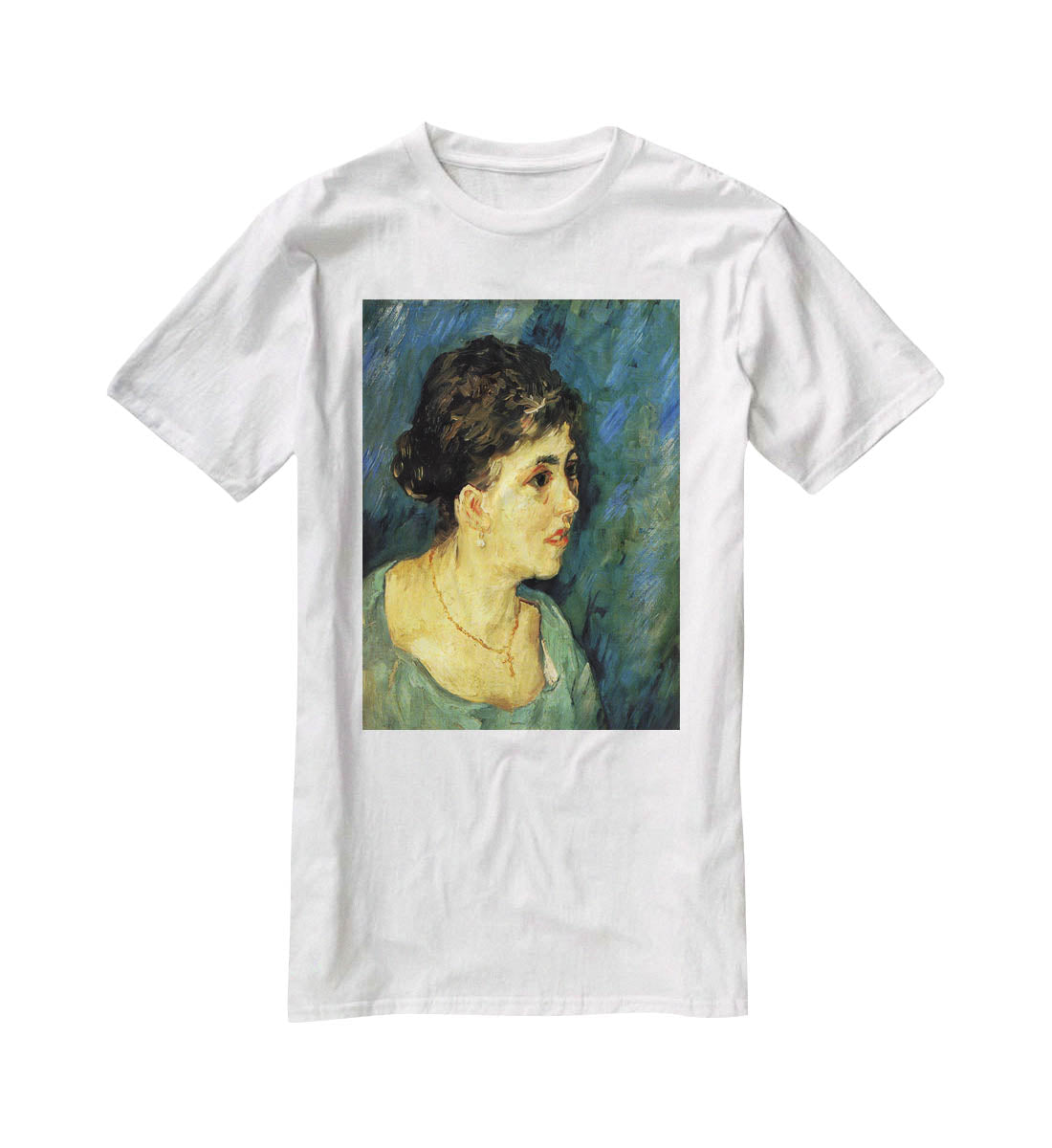 Portrait of Woman in Blue by Van Gogh T-Shirt - Canvas Art Rocks - 5