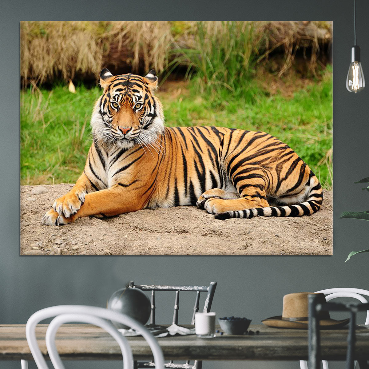 Portrait of a Royal Bengal tiger alert Canvas Print or Poster - Canvas Art Rocks - 3