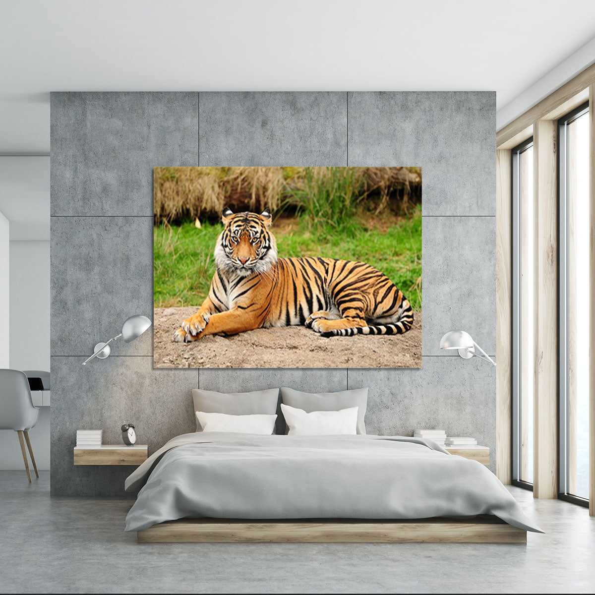 Portrait of a Royal Bengal tiger alert Canvas Print or Poster - Canvas Art Rocks - 5