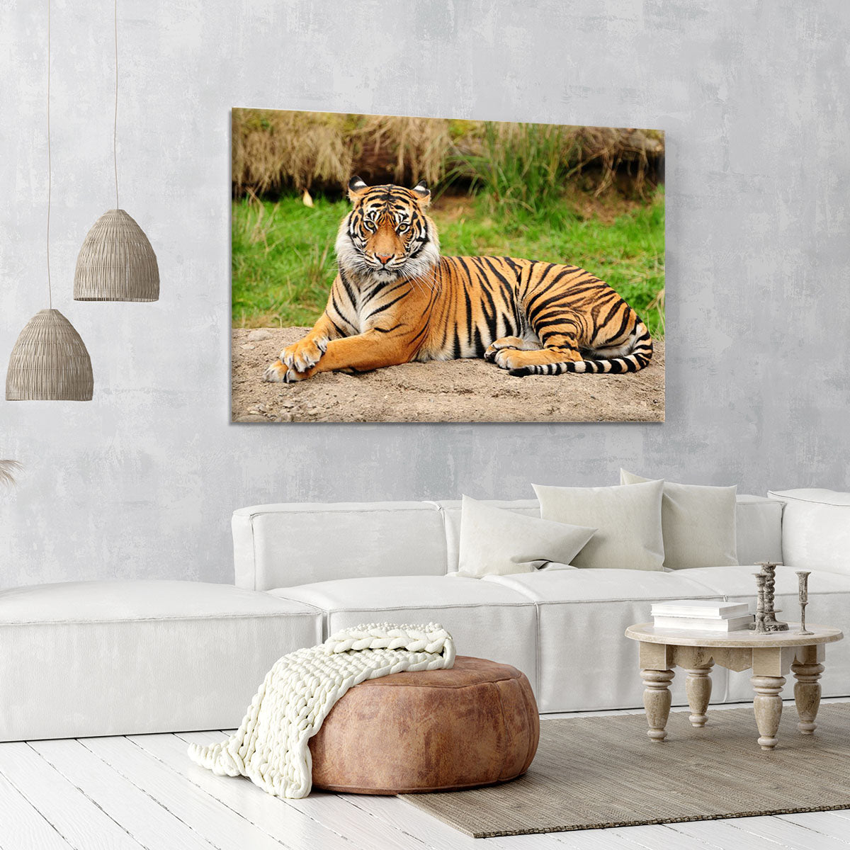Portrait of a Royal Bengal tiger alert Canvas Print or Poster - Canvas Art Rocks - 6