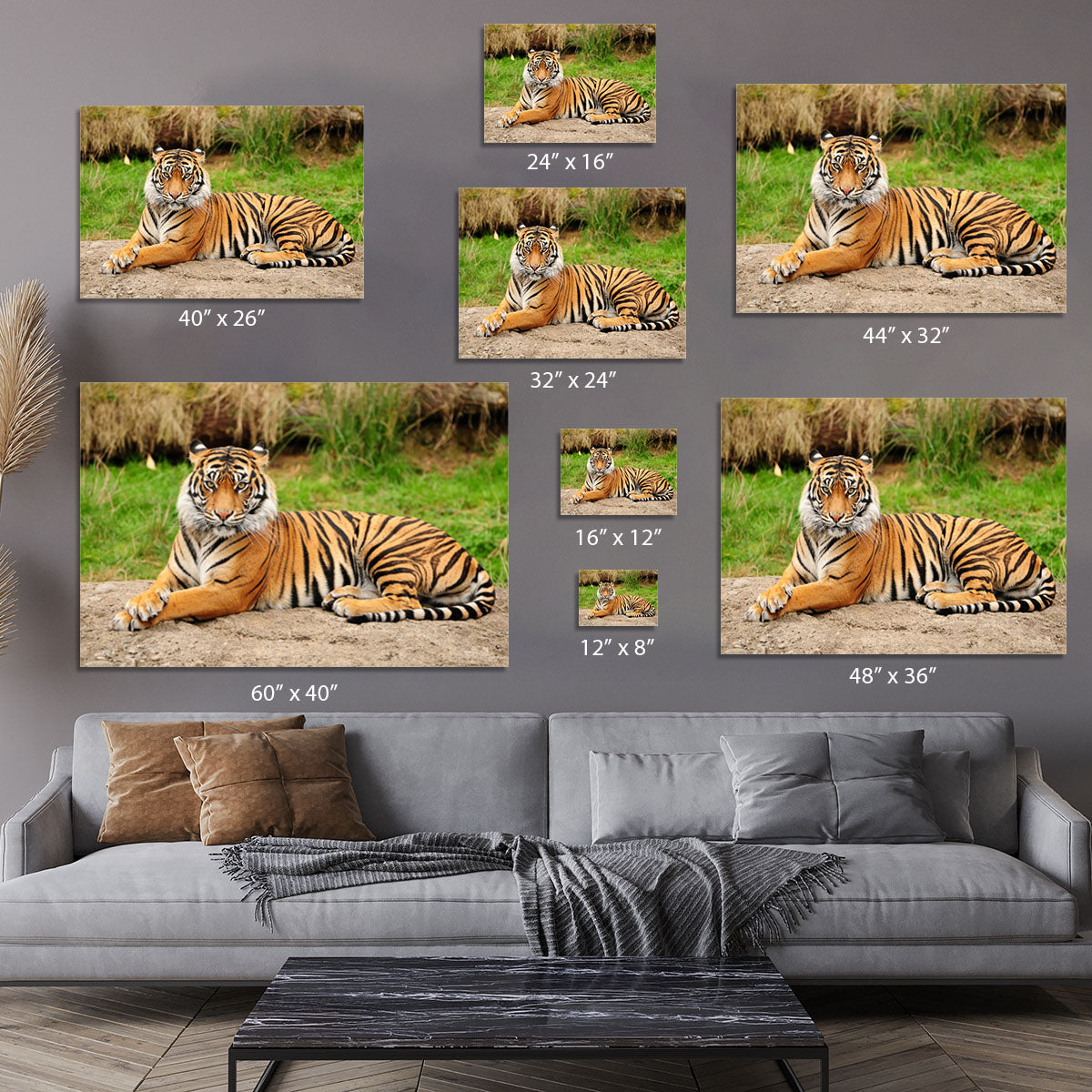 Portrait of a Royal Bengal tiger alert Canvas Print or Poster - Canvas Art Rocks - 7