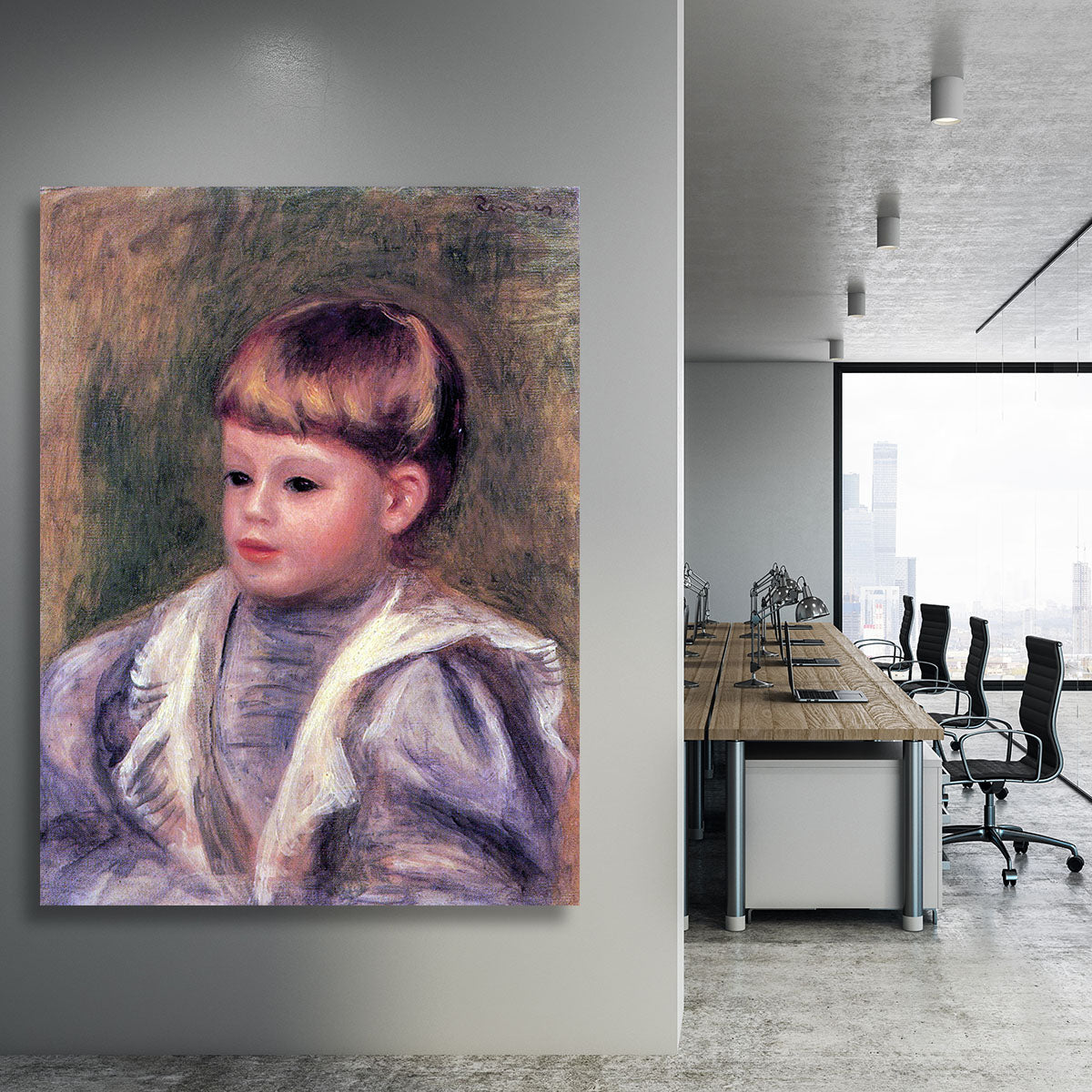 Portrait of a child Philippe Gangnat by Renoir Canvas Print or Poster - Canvas Art Rocks - 3