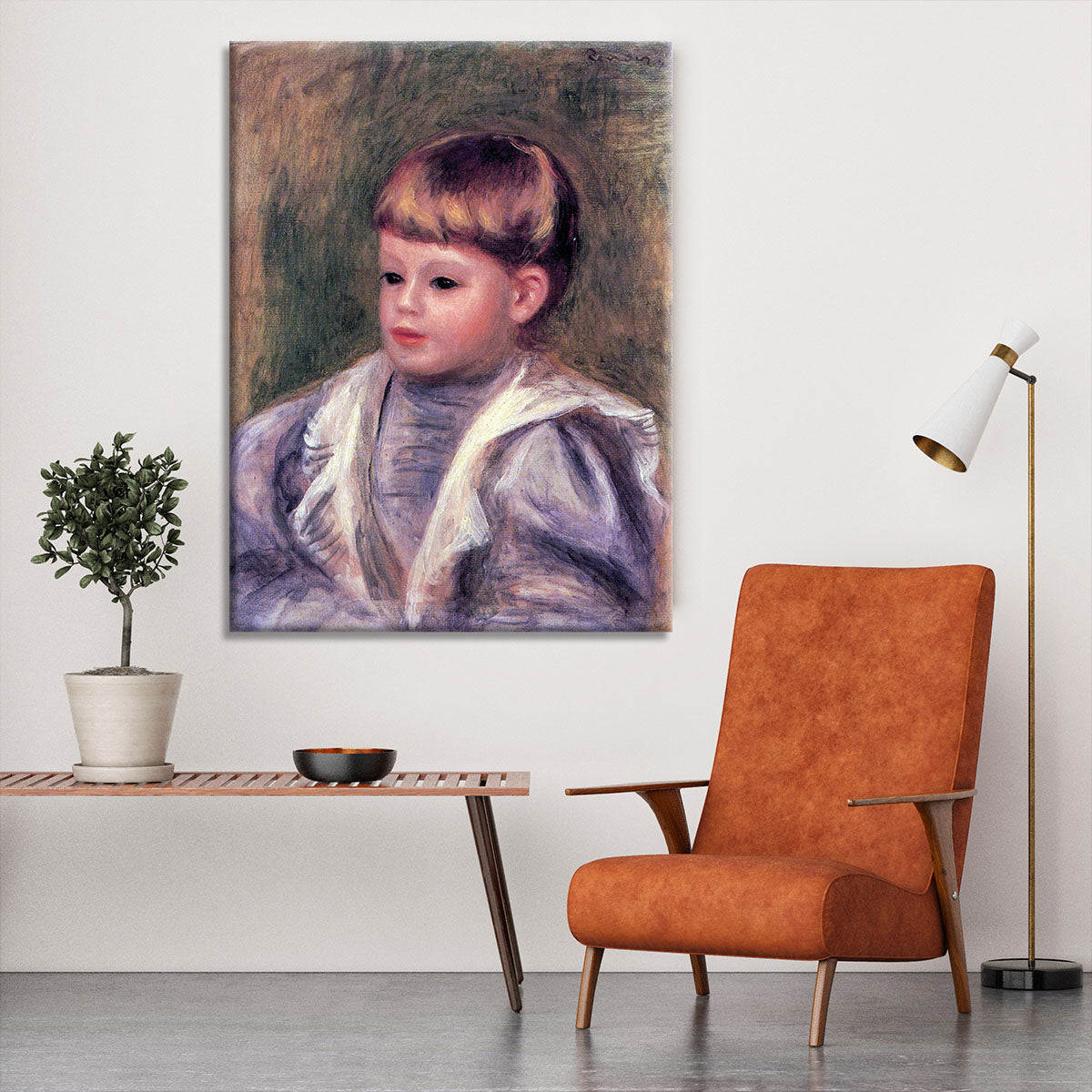 Portrait of a child Philippe Gangnat by Renoir Canvas Print or Poster - Canvas Art Rocks - 6