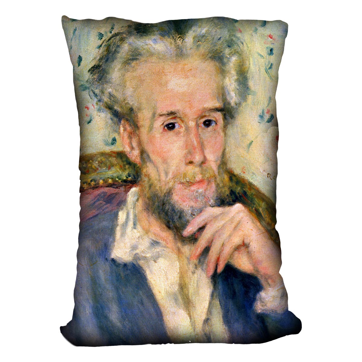 Portrait of a man by Renoir Cushion