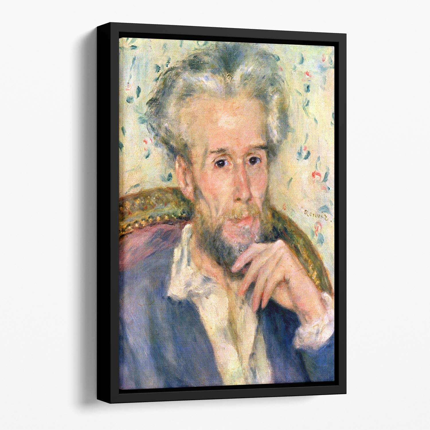 Portrait of a man by Renoir Floating Framed Canvas
