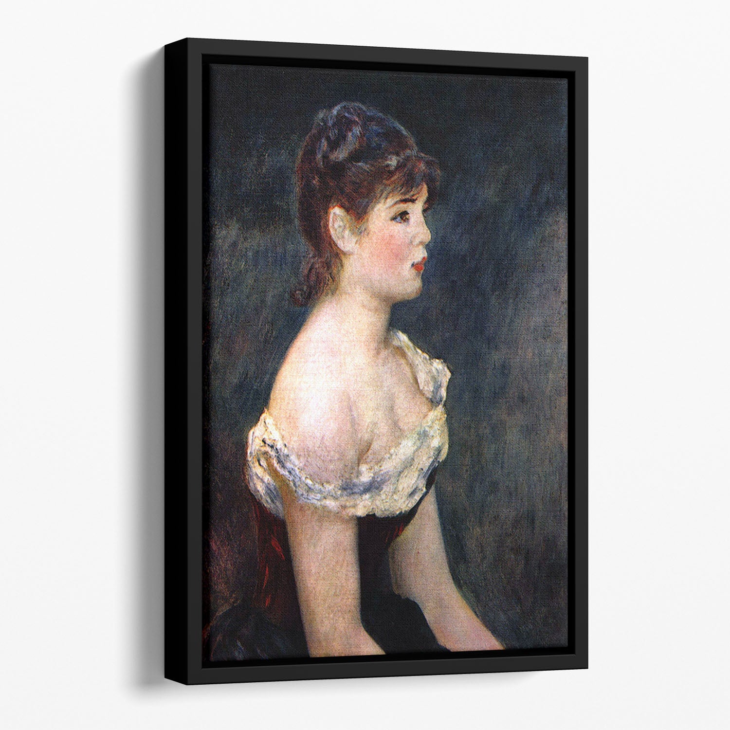 Portrait of a young girl by Renoir Floating Framed Canvas