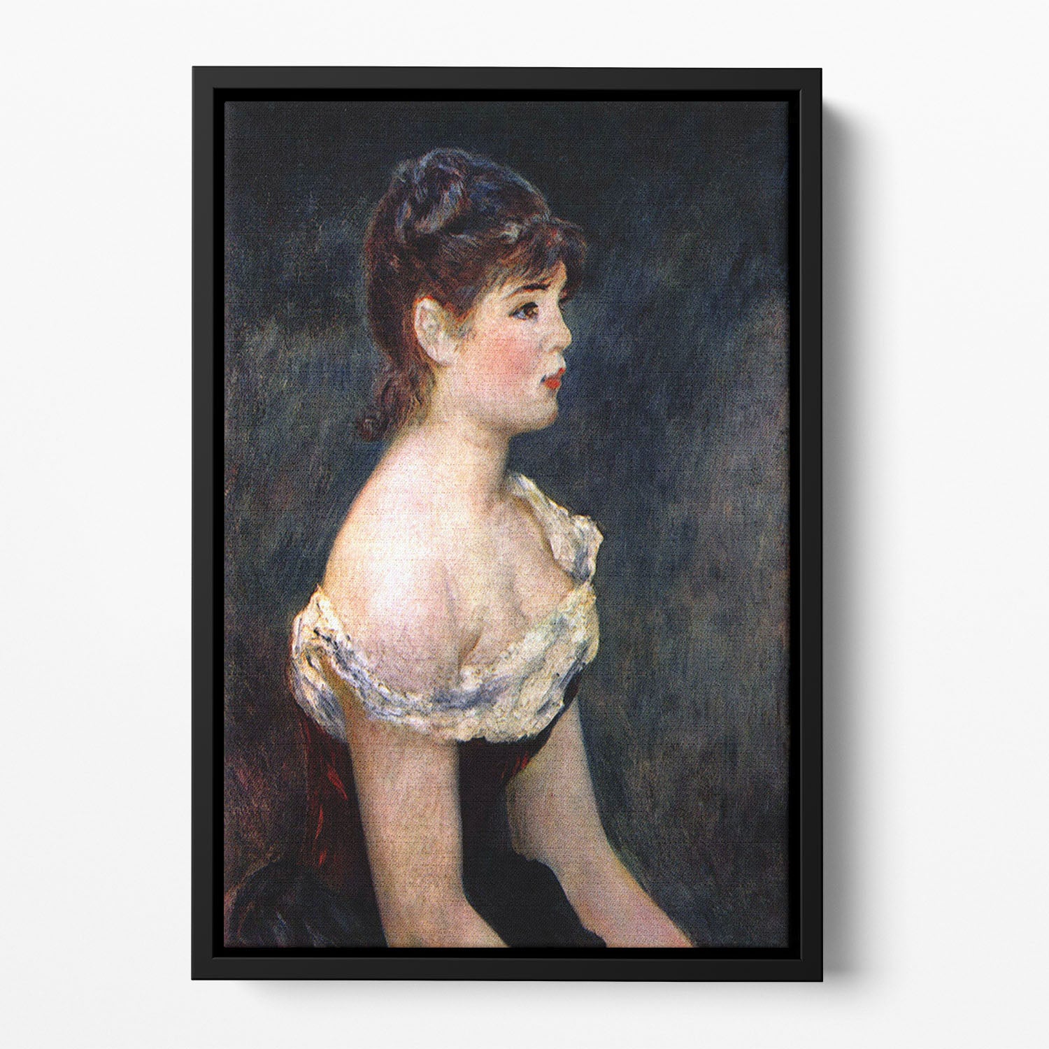 Portrait of a young girl by Renoir Floating Framed Canvas