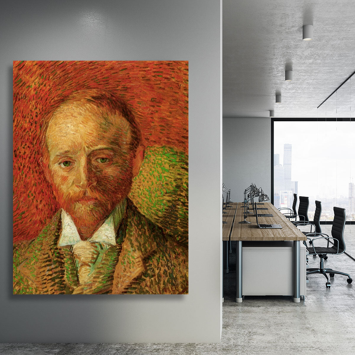 Portrait of the Art Dealer Alexander Reid by Van Gogh Canvas Print or Poster - Canvas Art Rocks - 3