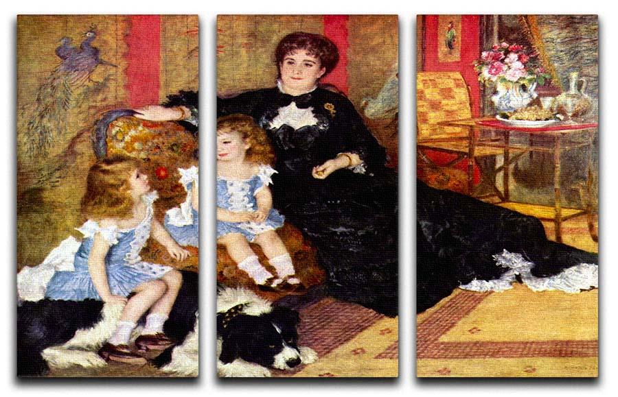 Portrait of the Mrs Charpentier and her children by Renoir 3 Split Panel Canvas Print - Canvas Art Rocks - 1