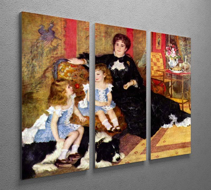 Portrait of the Mrs Charpentier and her children by Renoir 3 Split Panel Canvas Print - Canvas Art Rocks - 2