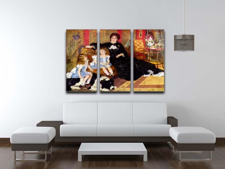 Portrait of the Mrs Charpentier and her children by Renoir 3 Split Panel Canvas Print - Canvas Art Rocks - 3
