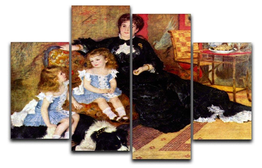 Portrait of the Mrs Charpentier and her children by Renoir 4 Split Panel Canvas  - Canvas Art Rocks - 1