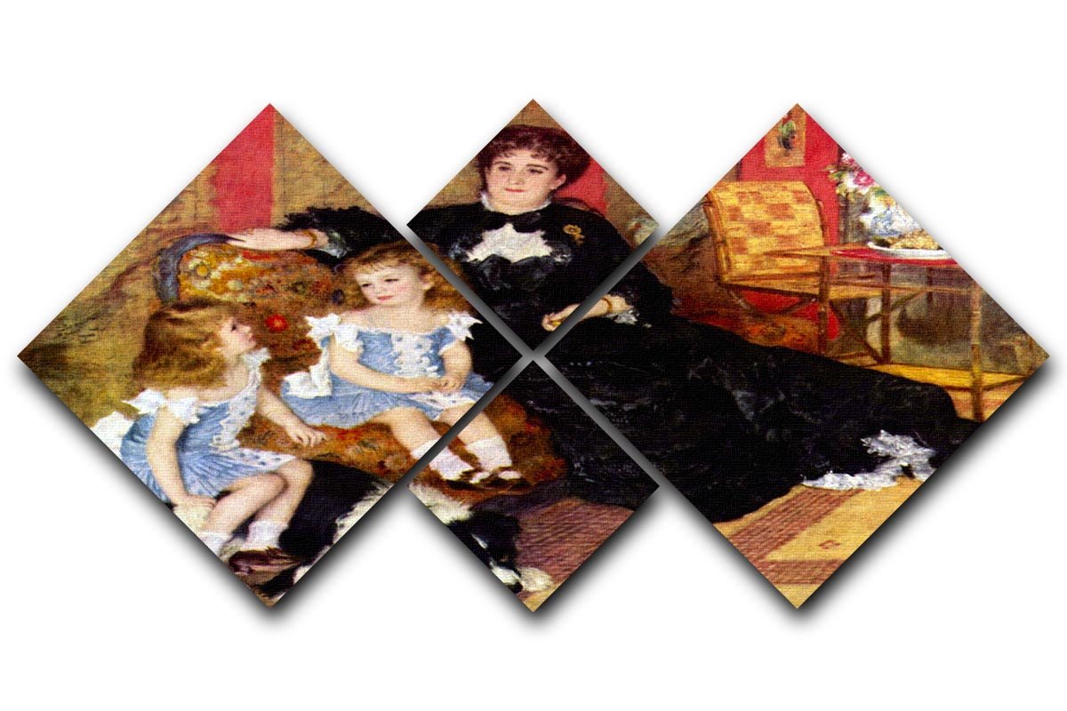 Portrait of the Mrs Charpentier and her children by Renoir 4 Square Multi Panel Canvas  - Canvas Art Rocks - 1