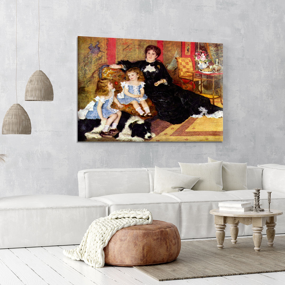 Portrait of the Mrs Charpentier and her children by Renoir Canvas Print or Poster - Canvas Art Rocks - 6
