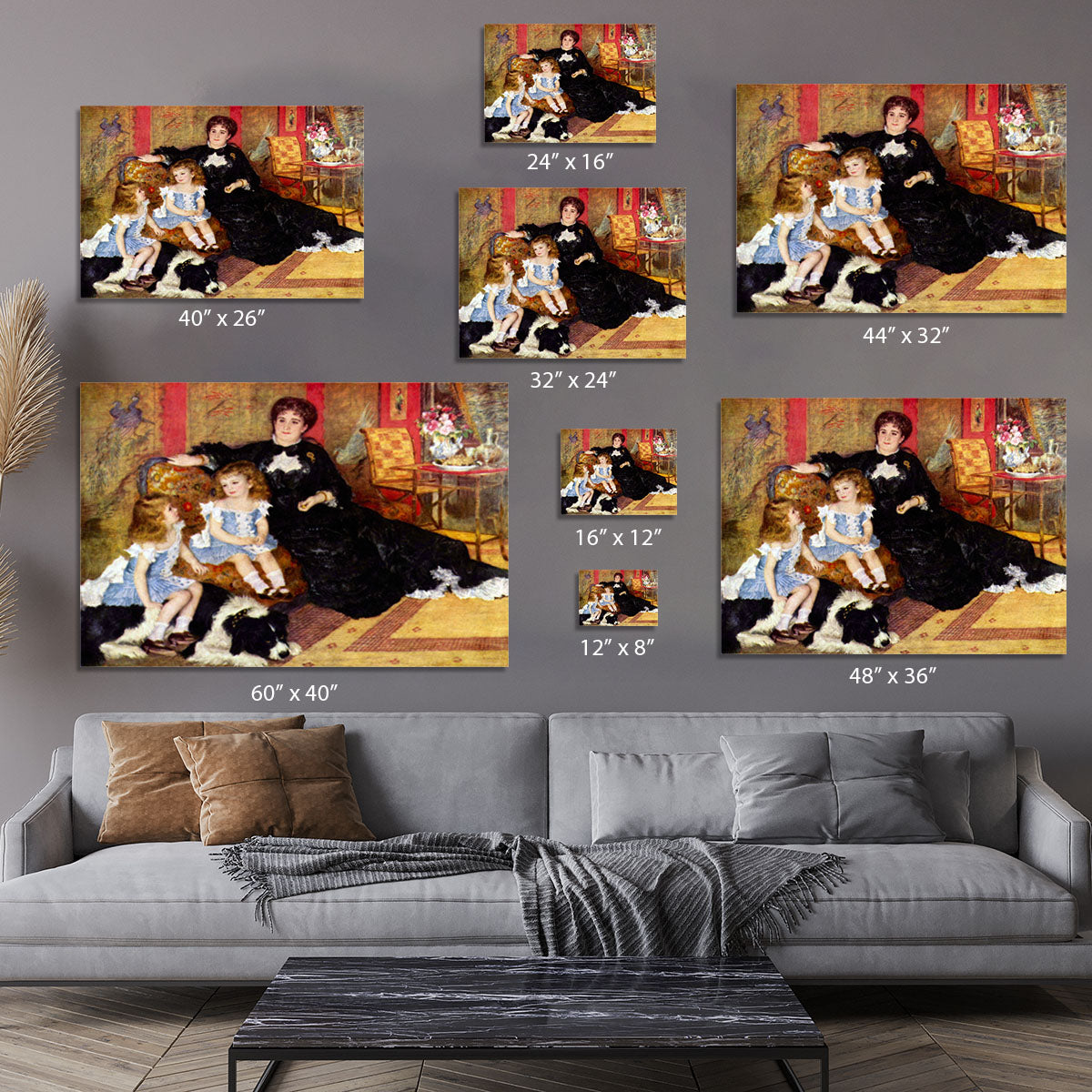 Portrait of the Mrs Charpentier and her children by Renoir Canvas Print or Poster - Canvas Art Rocks - 7