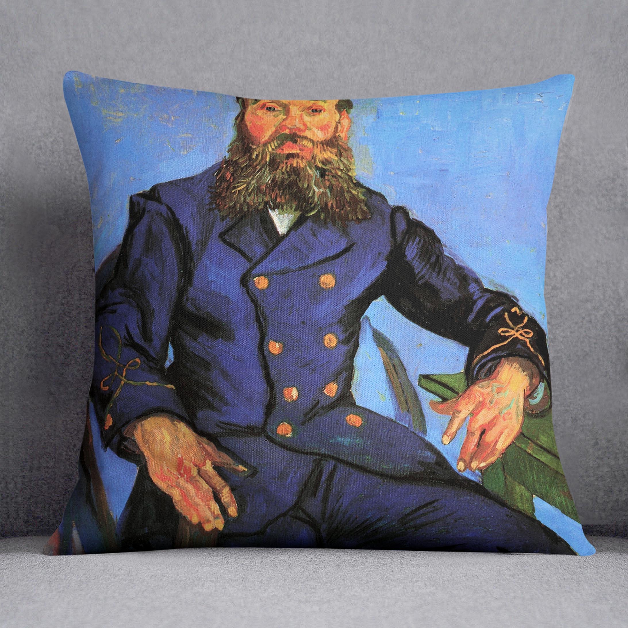 Portrait of the Postman Joseph Roulin by Van Gogh Cushion