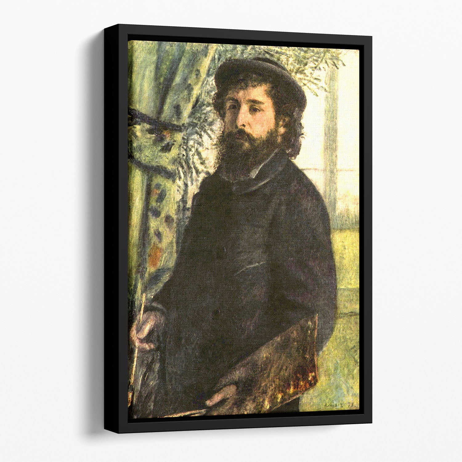 Portrait of the painter Claude Monet by Renoir Floating Framed Canvas