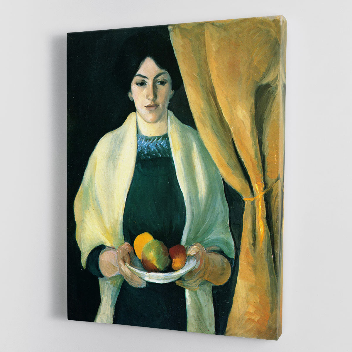 Portrait with apples portrait of the wife of the artist by Macke Canvas Print or Poster - Canvas Art Rocks - 1